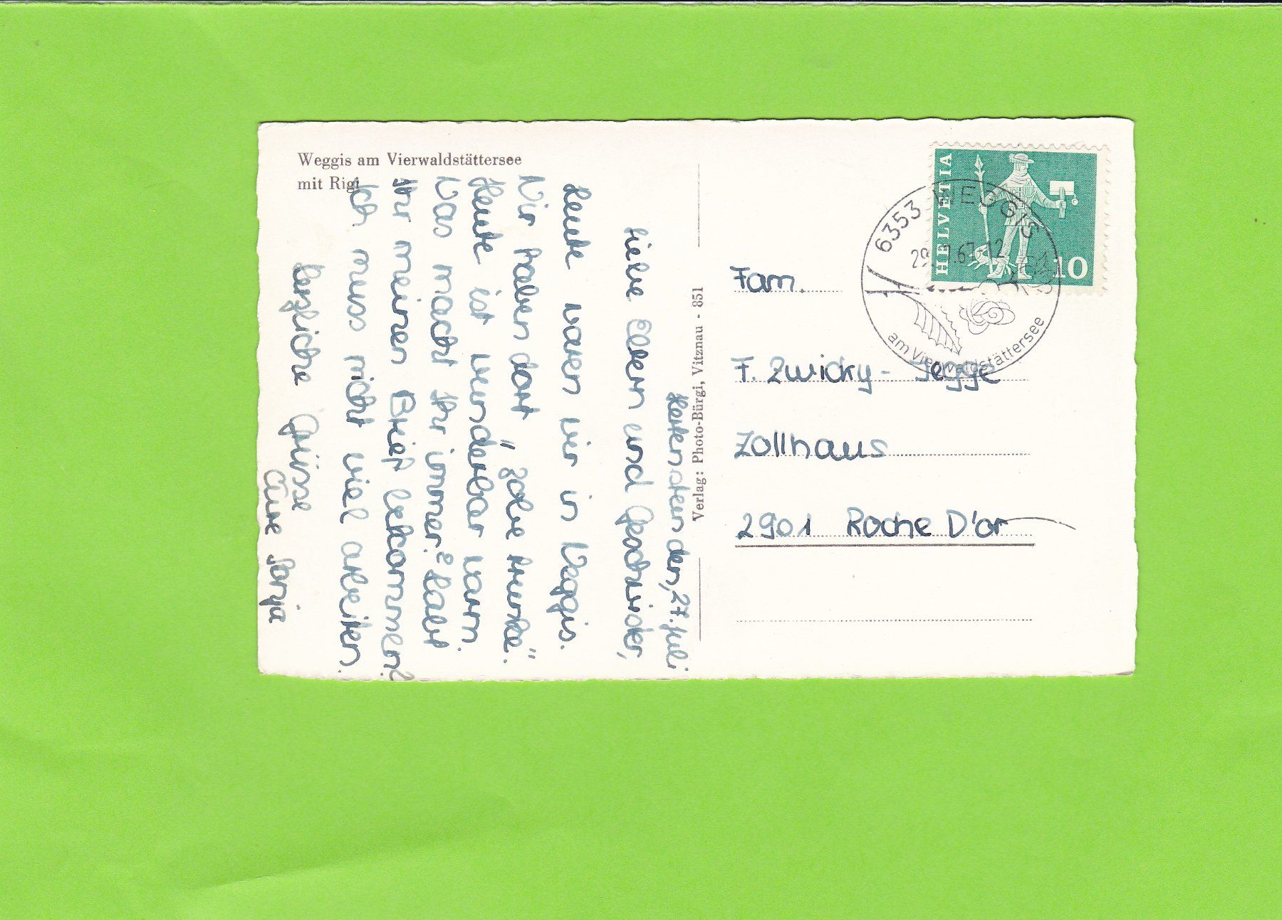 Cartoline postali: Kurort Weggis – Usato da St. Peterzell venduto da neckertal 1