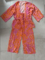 Sommer Set orange / rosa: Kimono und Hose, Grösse L