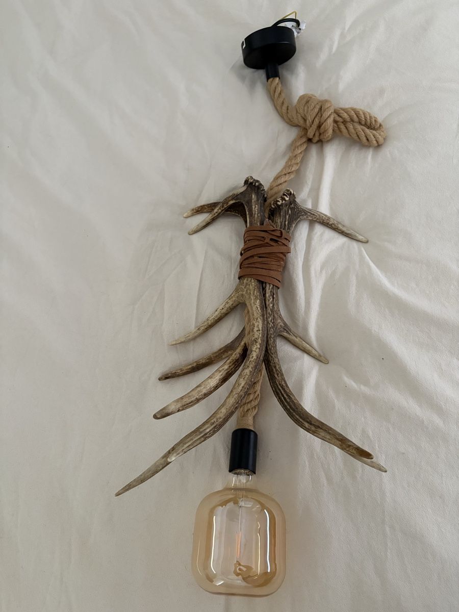 Lampade: Lampe en bois de cerf véritable  – Usato da Collombey venduto da eekym.b 1