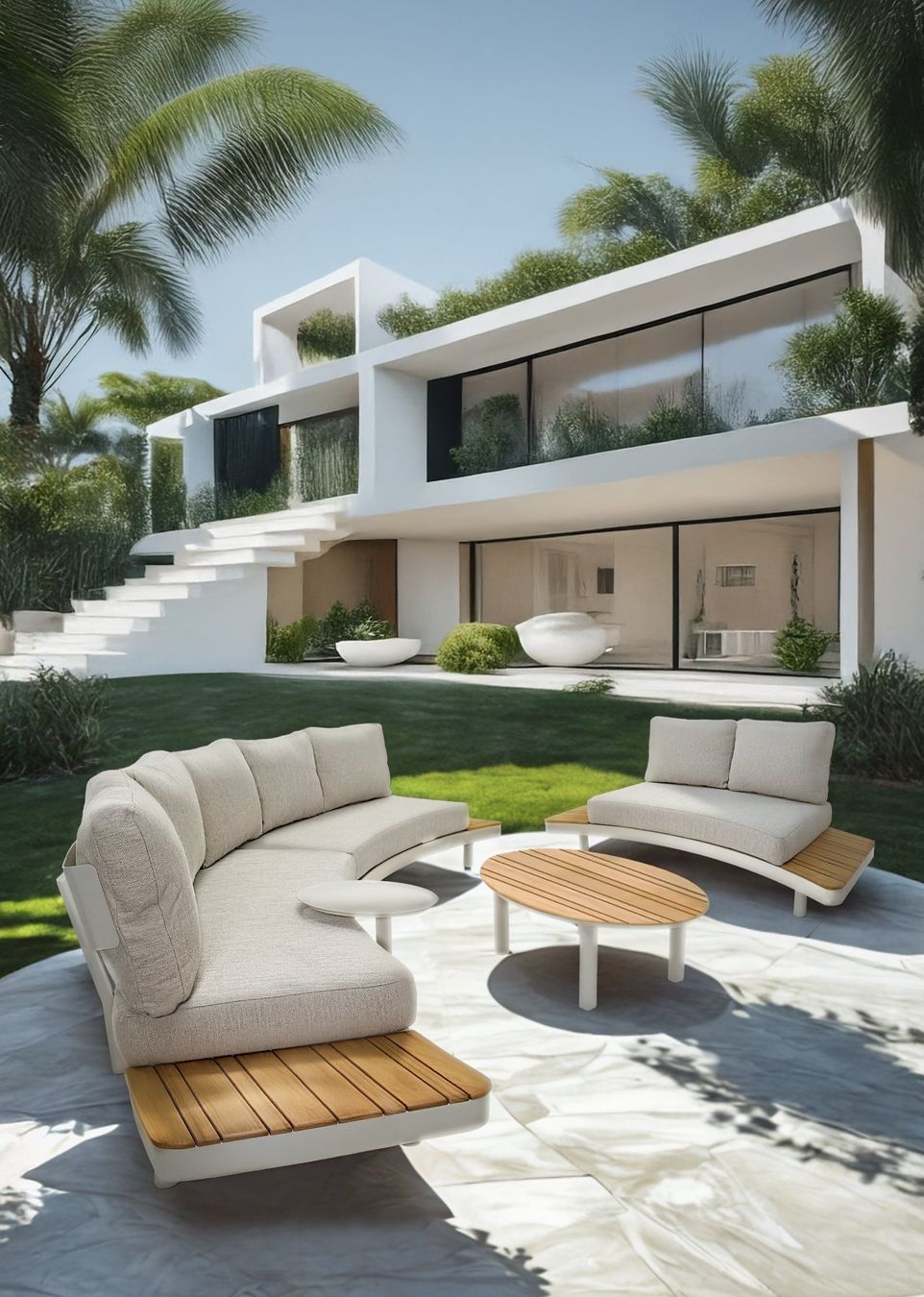Set di tavolo e panche: Gartenmöbel Lounge Set Lounza Beige – Nuovo e nell'imballaggio originale da Herbetswil venduto da AT-Interiors