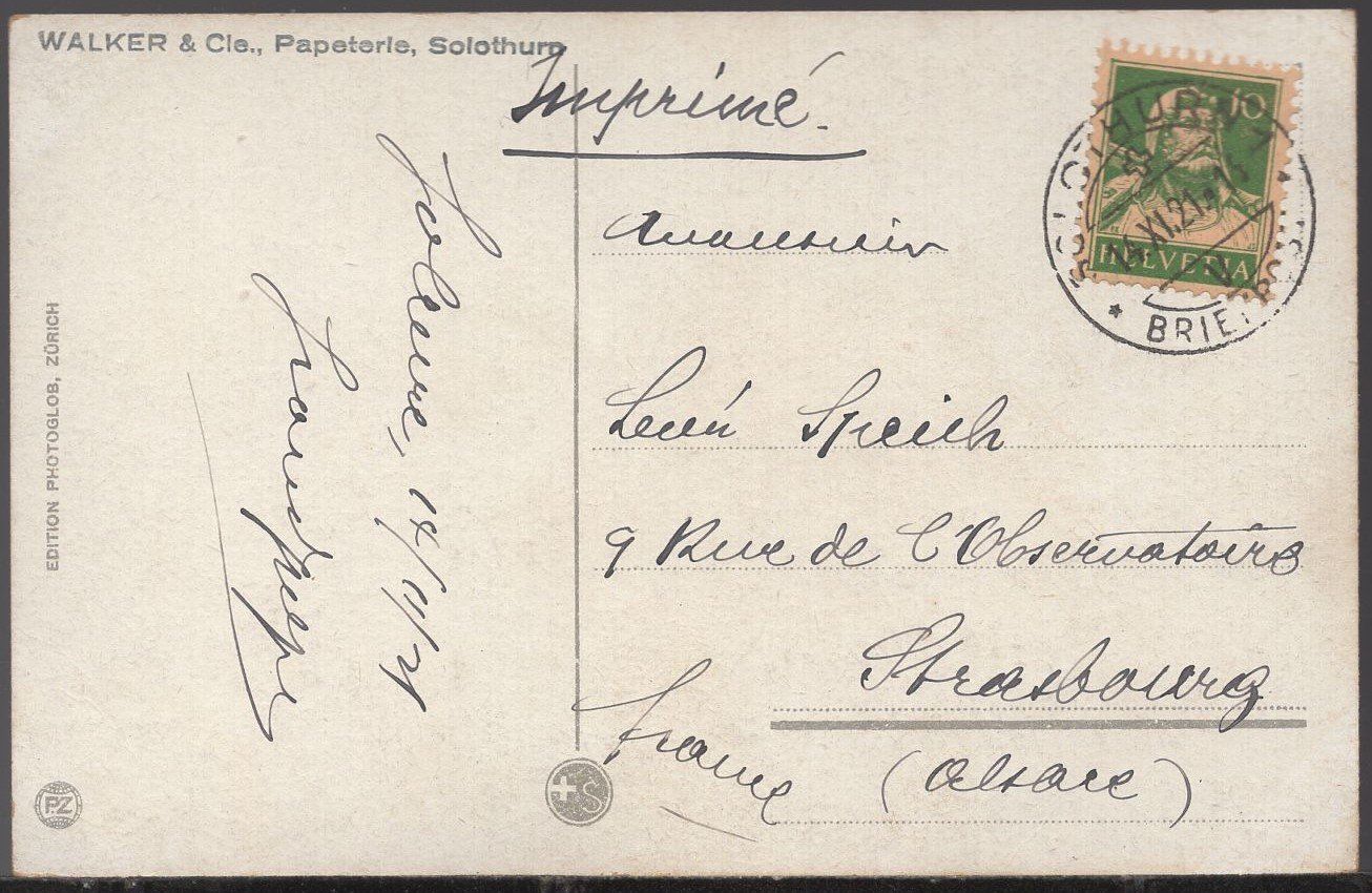 Ansichtskarten: Solothurn mit den 3 Brücken  1921 – Gebraucht aus Aarau von kufi44 1