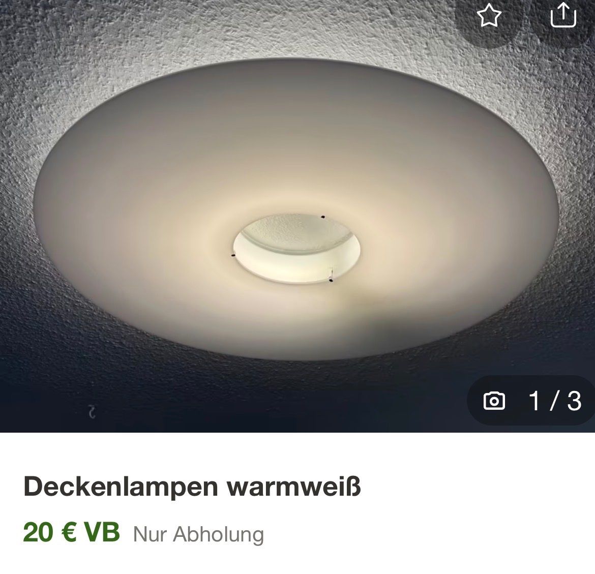 Kronleuchter & Deckenlampen: Deckenleuchte Vintage – Gebraucht aus Luzern von Lampion