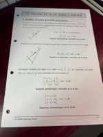 Maths – Géométrie analytique – Droite et plan