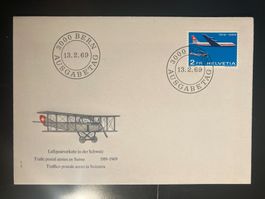 Schweiz 1969 Ersttagsbrief 2Fr. 50 J. Luftpostverkehr Cachet