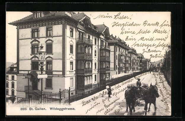 Cartoline postali: St. Gallen, Wohnhäuser in der Wildeggst – Usato da Berlin venduto da bartko-reher