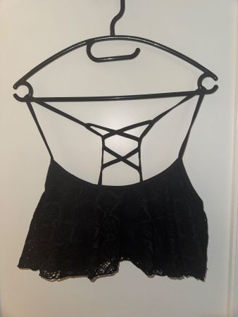 Bikini Top schwarz mit Spitze – Grösse L
