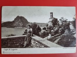 AK: LAGO DI LUGANO - CASTAGNOLA E COSTUME JAHR 1910