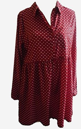 Gr. 38 BOOHOO Tunkia /Kleid mit Punkten D'ROT s.Masse