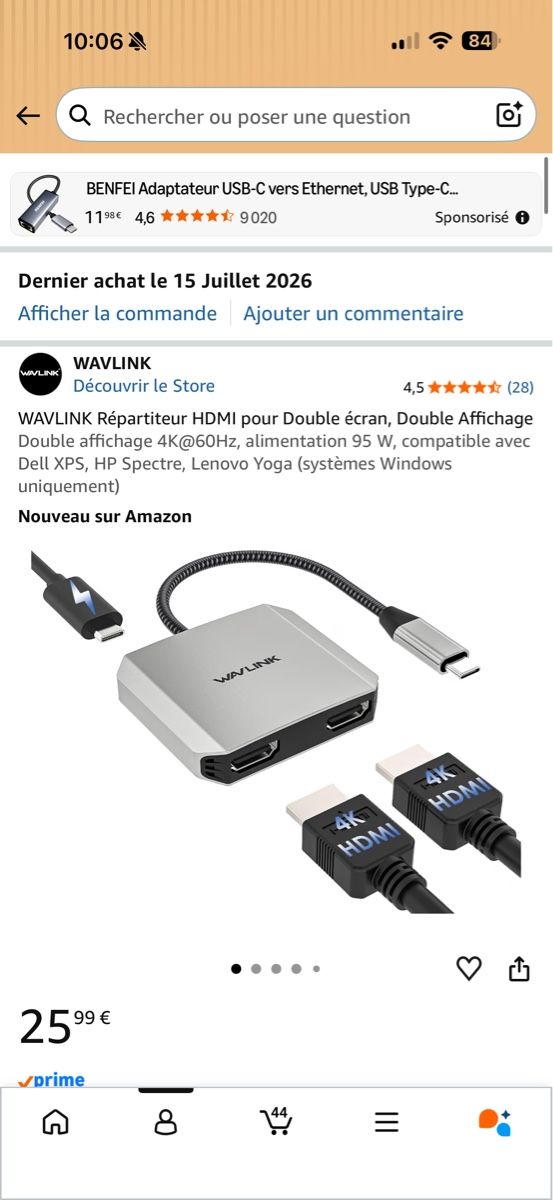 Adattatori: WAVLINK Adaptateur USB-C vers HDMI Double affichage 4K – Nuovo e nell'imballaggio originale da Lausanne venduto da gio_qwg7 1