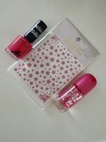Pink Nail Polish Set with Stickers: floral & pink style! 🌸