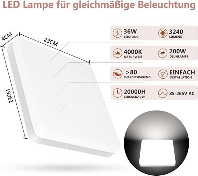 Lustres & lampes de plafonds: 36W LED Deckenleuchte Wohnzimmerlampe Deckenlampe Panel – Neuf avec emballage d'origine à Zürich par NovaDen 5