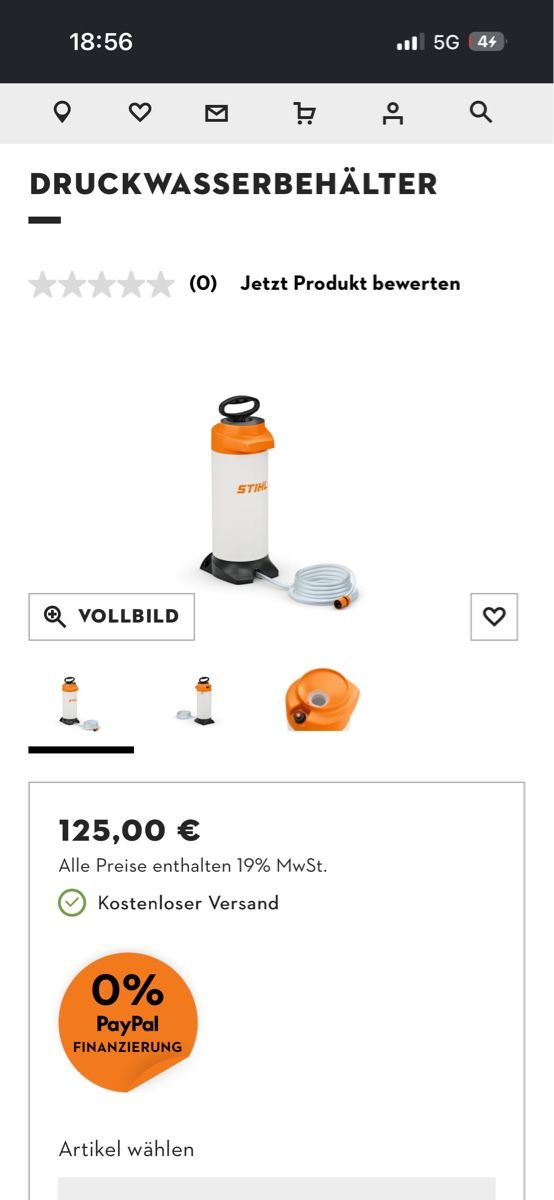 Recipients et similaires: Druckwasserbehalter Stihl – D'occasion à Wangenried par Kusterp90 1