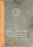 REDUZIERT! Handbuch Alfa Romeo 6C 2500 Sport/Supersport
