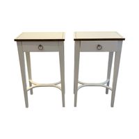 Paire de table de chevet crème avec 1 tiroir