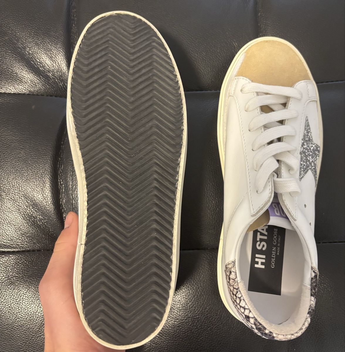 Golden Goose Damenschuhe: Golden Goose White & Grey Pattern Sneakers – Gebraucht aus Chur von Cuteclothes7k 4