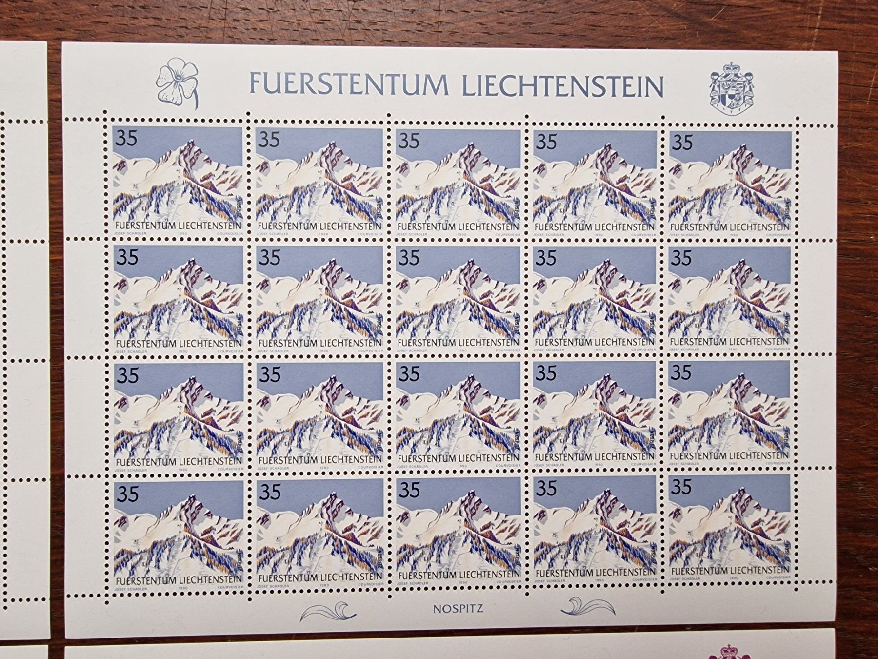 Alle Briefmarken: FL 1990 Serie Bogen "Berge -III" postfrisch – Gebraucht aus Aesch LU von briefmarken.uray 2