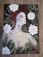 Acrylbild auf Leinwand Frau im Wasser signiert 2020