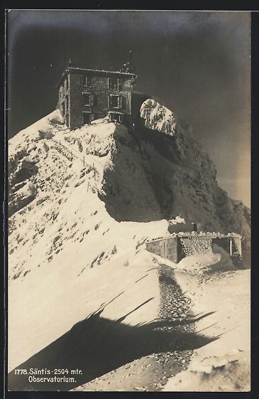 Cartoline postali: AK Säntis, Blick auf das Observatorium – Usato da Berlin venduto da bartko-reher