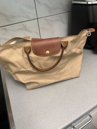 Longchamp Handtasche Le Pliage beige gebraucht Zustand