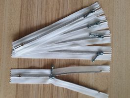 Reißverschluss weiß 16/19cm, 5-Stück Set