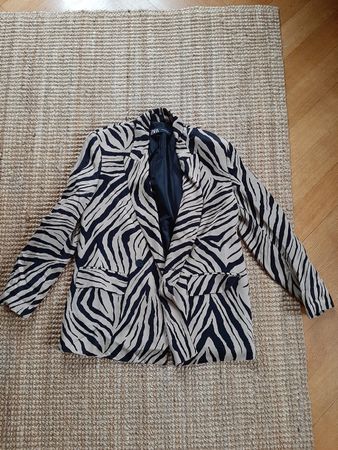 Blazer Zara zébré à épaulettes XS