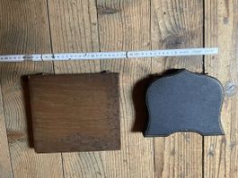 2 Etuis M. Schaerer Bern Holz und Leder antik