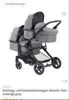 Zwillingswagen HAUCK Atlantic Twin melange grey