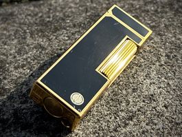 Dunhill Rollagas Black Lacquer Gold-Plated