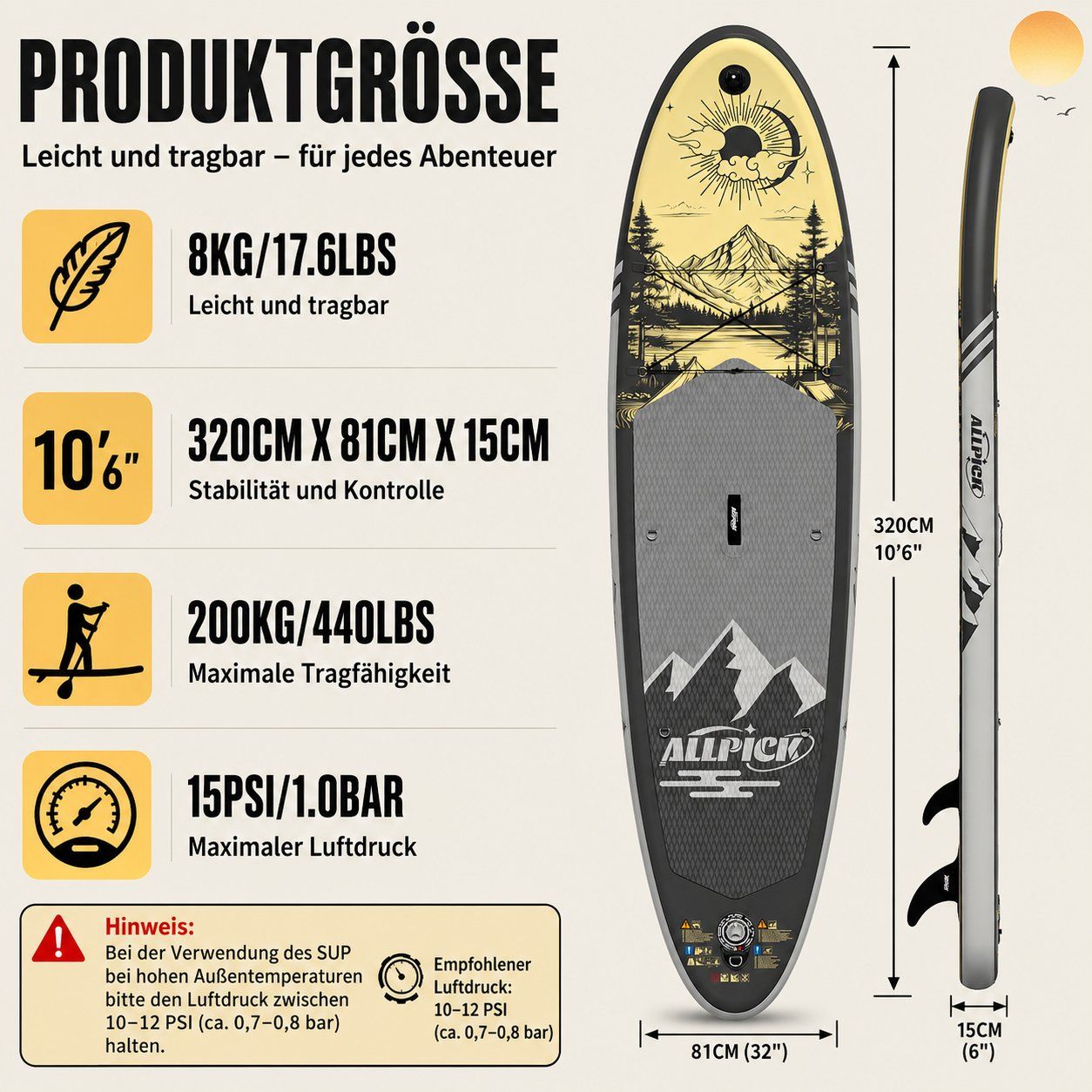 Surfboards & Schwimmbrette: SUP Board aufblasbar Stand Up Paddle Board Set 200 kg – Neu und originalverpackt aus Schaffhausen von lou_w76n 2