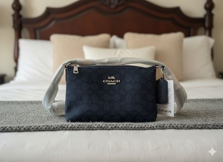 Coach Crossbody Bag, Navy Blue, Signature Pattern, New!
