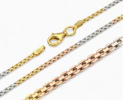 45cm elegante Bismarck-Collierkette 2mm Silber 925 tricolor