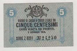 5 CENTESIMI-CASSA VENETA DEI PRESTITI-2 GENNAIO 1918-ITALIA