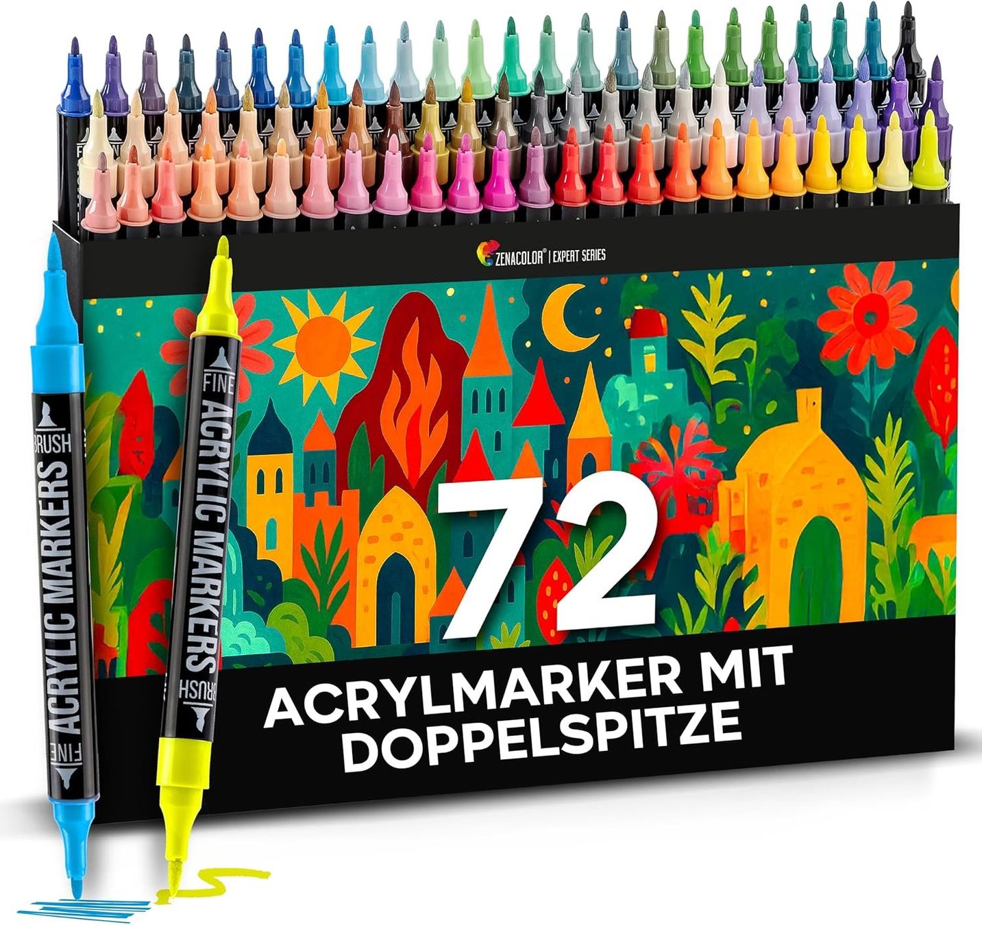 Penna & Evidenziatori: Acrylmarker Set 80 Farben mit Doppelspitze – Nuovo e nell'imballaggio originale da St. Gallen venduto da sch_zsz7
