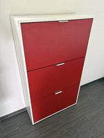 Schuhschrank 3 Klappen rot weiss