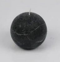 Kugelkerze 8.9cm Raureif Schwarz