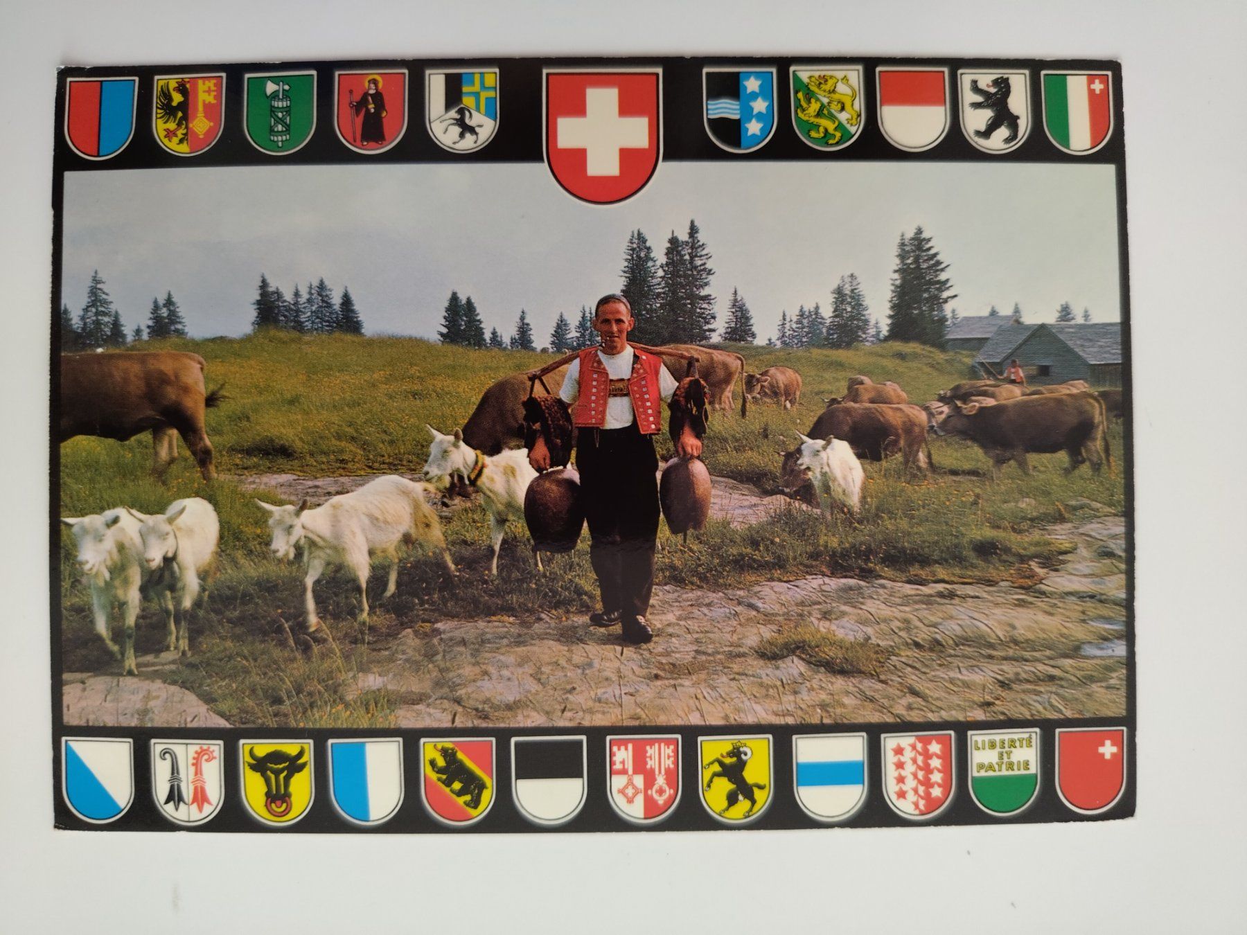 Ansichtskarten: Alpidylle auf Seilamatt  mit Schweizerwappen..dat. 1970 – Gebraucht aus Ohmstal von Lebensfreude05