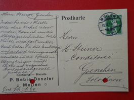 POSTKARTE Vollstempel 1915, TELL, MEILEN