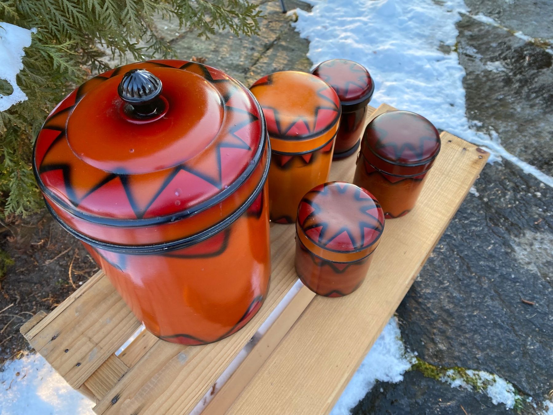 Barattoli: 5 schöne Knorr Blechdosen – Usato da Feldbach venduto da Olive1 3