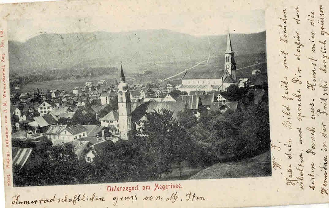 Cartoline postali: Unterägeri 1901 – Usato da Sulz AG venduto da Oberdanne8