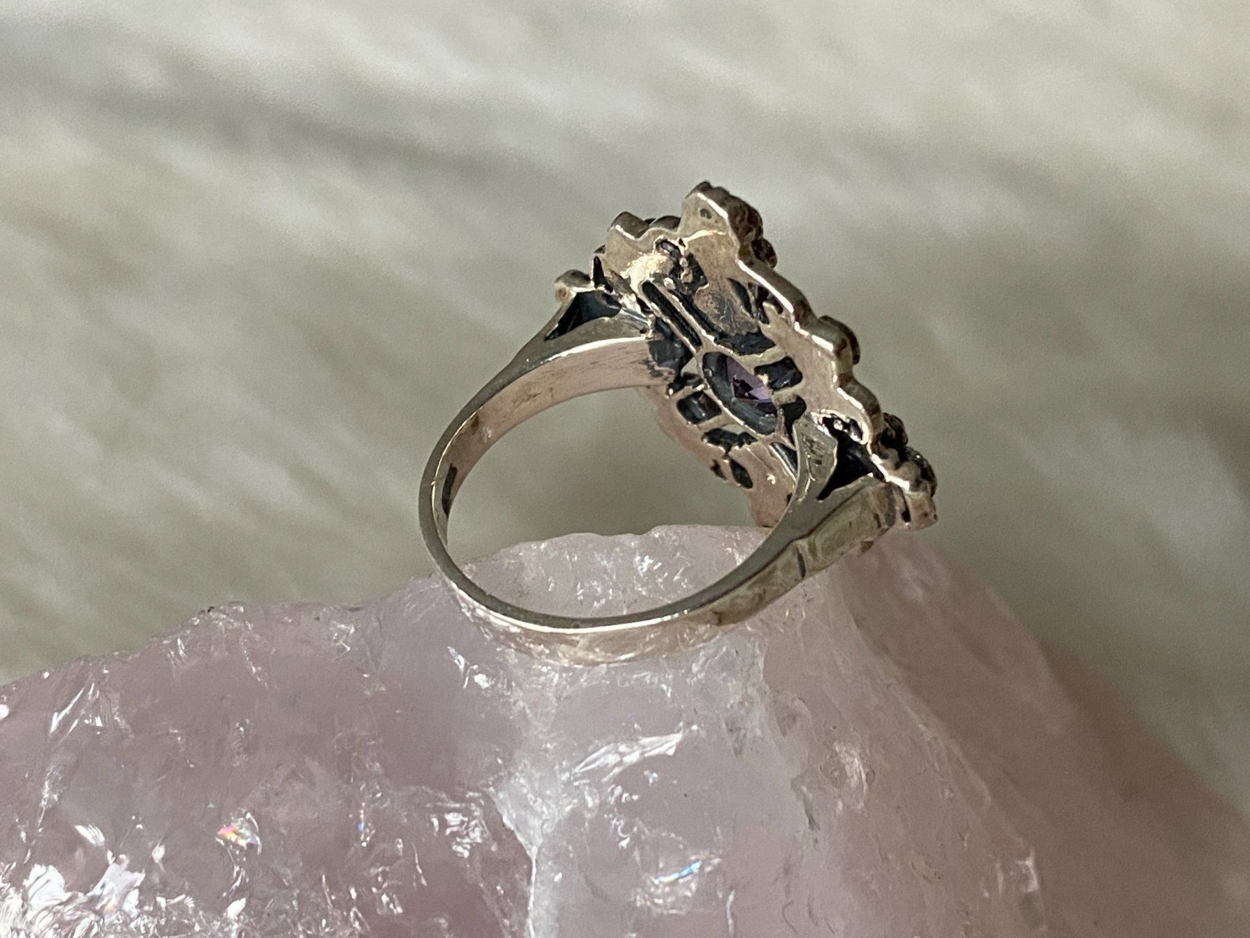 Anelli: Ring Silber 925 mit lila Stein – Usato da Istighofen venduto da Ringparadies 2