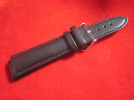 Original Uhrenarmband, Leder, Schwarz, Stegbreite 20mm