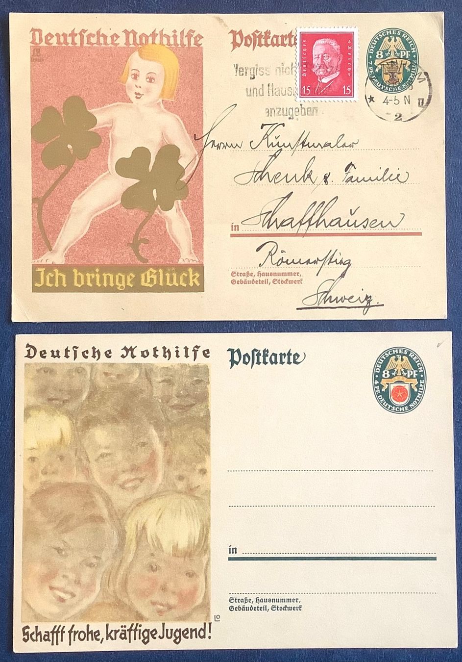 Tutti i francobolli: 1928  Deutsches Reich / 2 Postkarten Deutsche Nothilfe – Nuovo (secondo la descrizione) da Liestal venduto da Skunk02