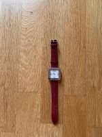 Montre Fossil carrée femme cuir bordeaux bon état