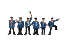 6 FIGUREN FÜR MODELLBAU - ZUGBEGLEIT FIGUREN - EISENBAHN H0