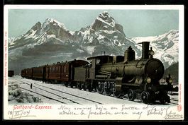 Gotthardbahn, Express-Lokomotive im Wint