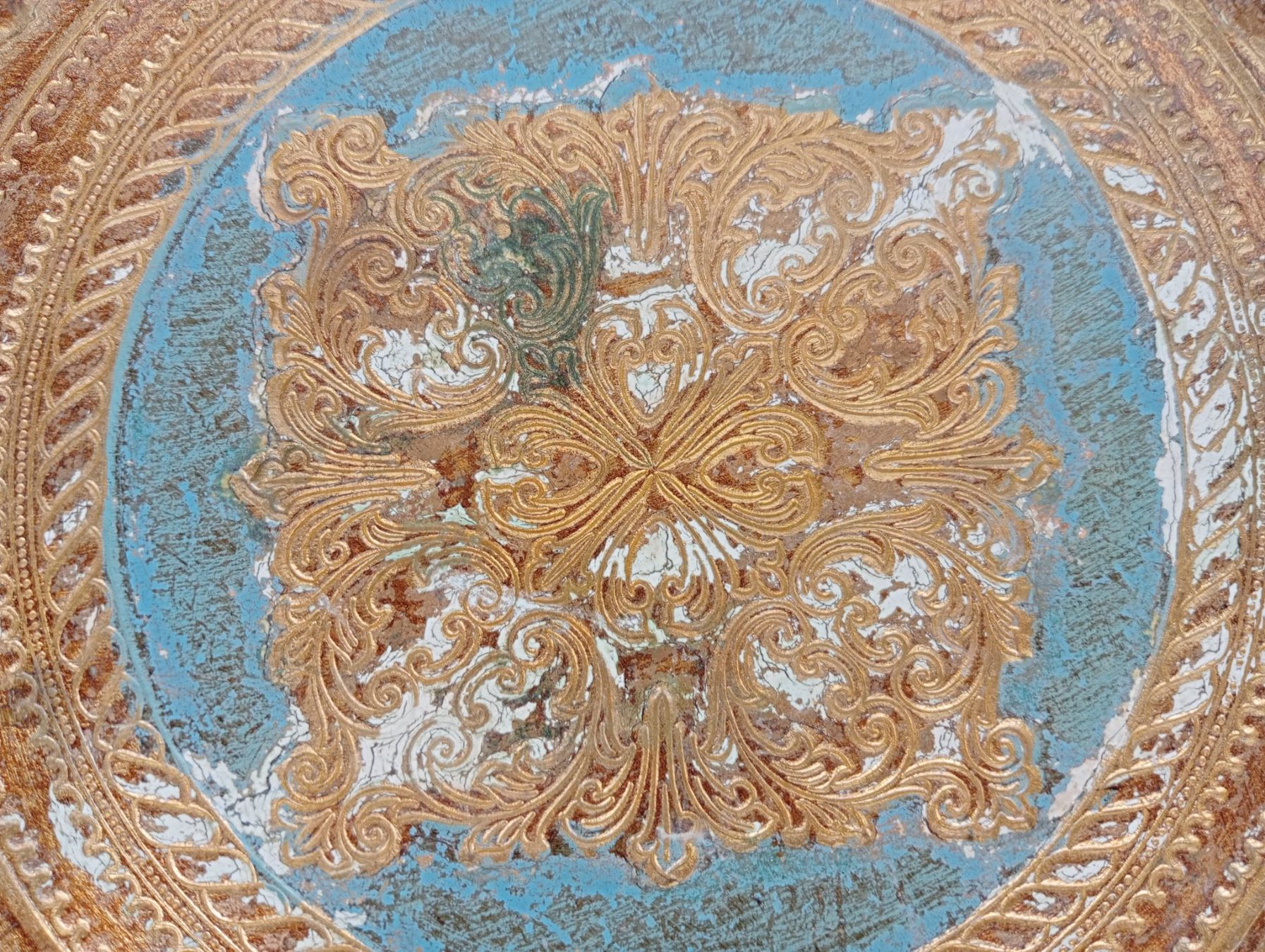 Piatti di portata: Florentiner Platte Tablett Gold - Bleu vermutlich Holz – Usato da Oberdorf BL venduto da Barocki888 2