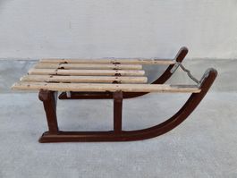 kurzer alter DAVOSER Schlitten DAVOS Holz 69 cm