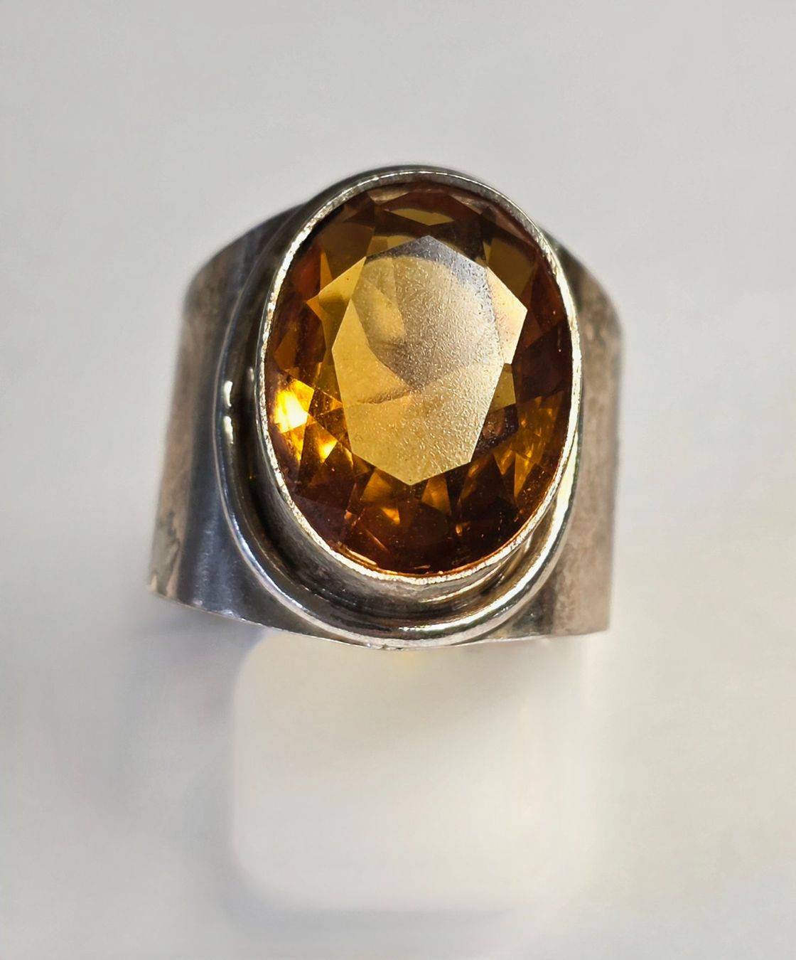 Bagues: Silber Ring gelboranger Stein – Neuf (Voir description) à Zürich par adriben 2