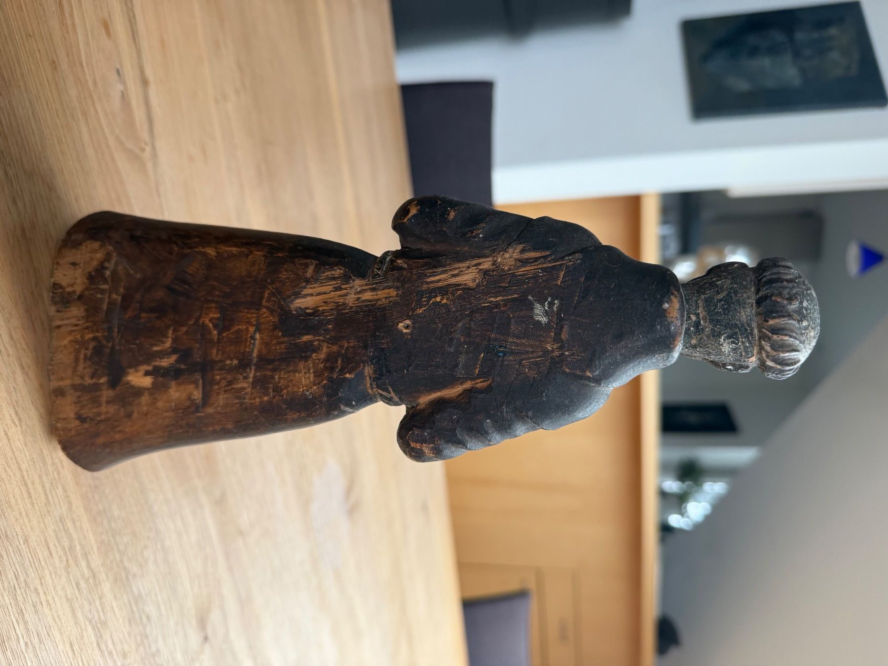 Statuette: Mönchsfigur aus Holz. Antik. – Usato da Solothurn venduto da Spektrum007 2