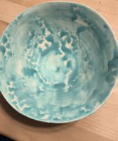 Handgemachte Keramikschale, Türkis, für den Sommerapéro